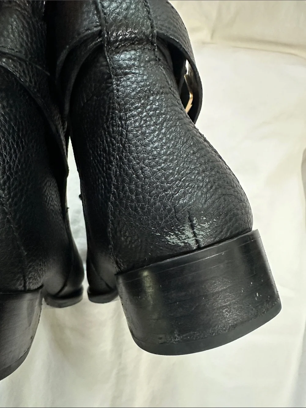 Tory Burch Brook Leather Ankle Boots with Gold Buckle Size 8.5